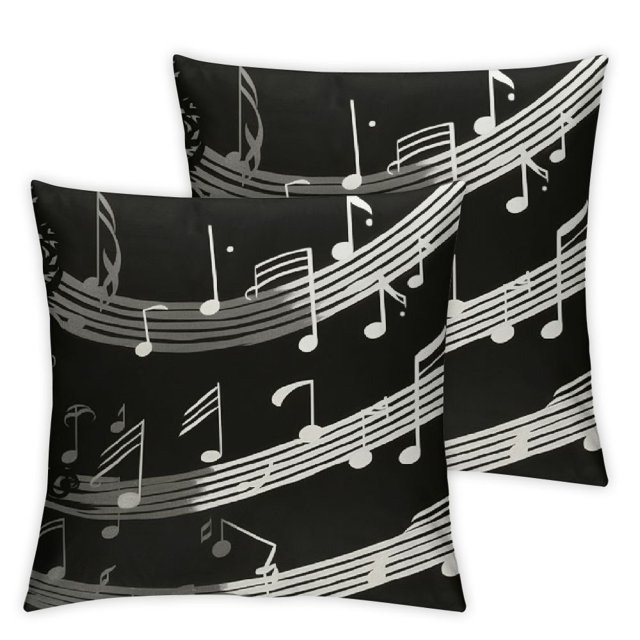 Ulloord Musical Note Throw Pillow Covers Set of 2 Soft Classic Music Themed Pillow Cases Cushion