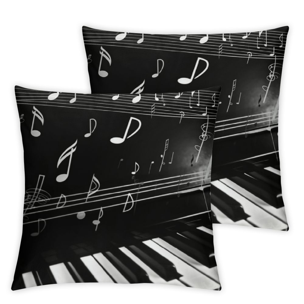 Ulloord Oxford Music Note Decorative Throw Pillow Covers 18 x 18 Inch Square Cushion Cover