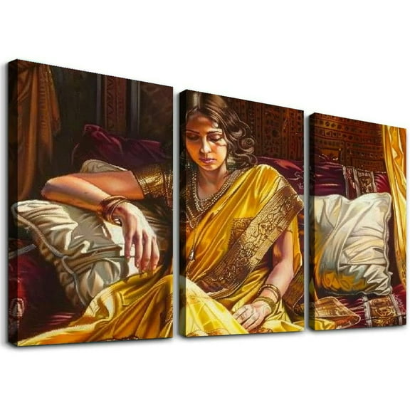 Ulloord Painting Indian Girl Character Canvas Painting s And Prints Wall Pictures for Living Room Bedroom Decor