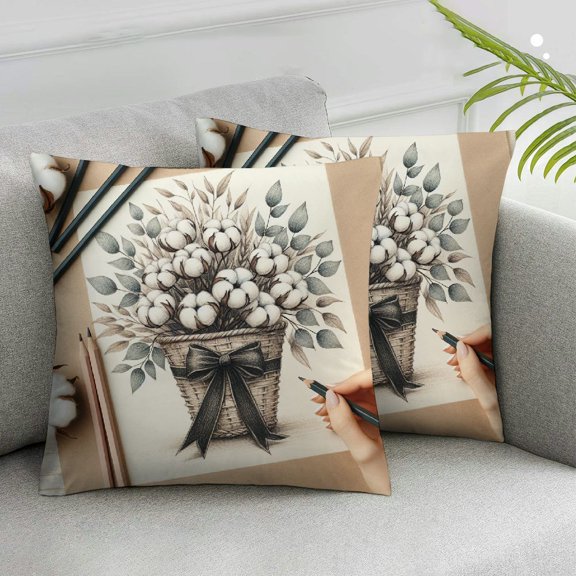 Ulloord Pillow Covers Eucalyptus Leaves Throw Pillow Case Rustic Decorative Cushion Cover for Home Office Room Couch Sofa