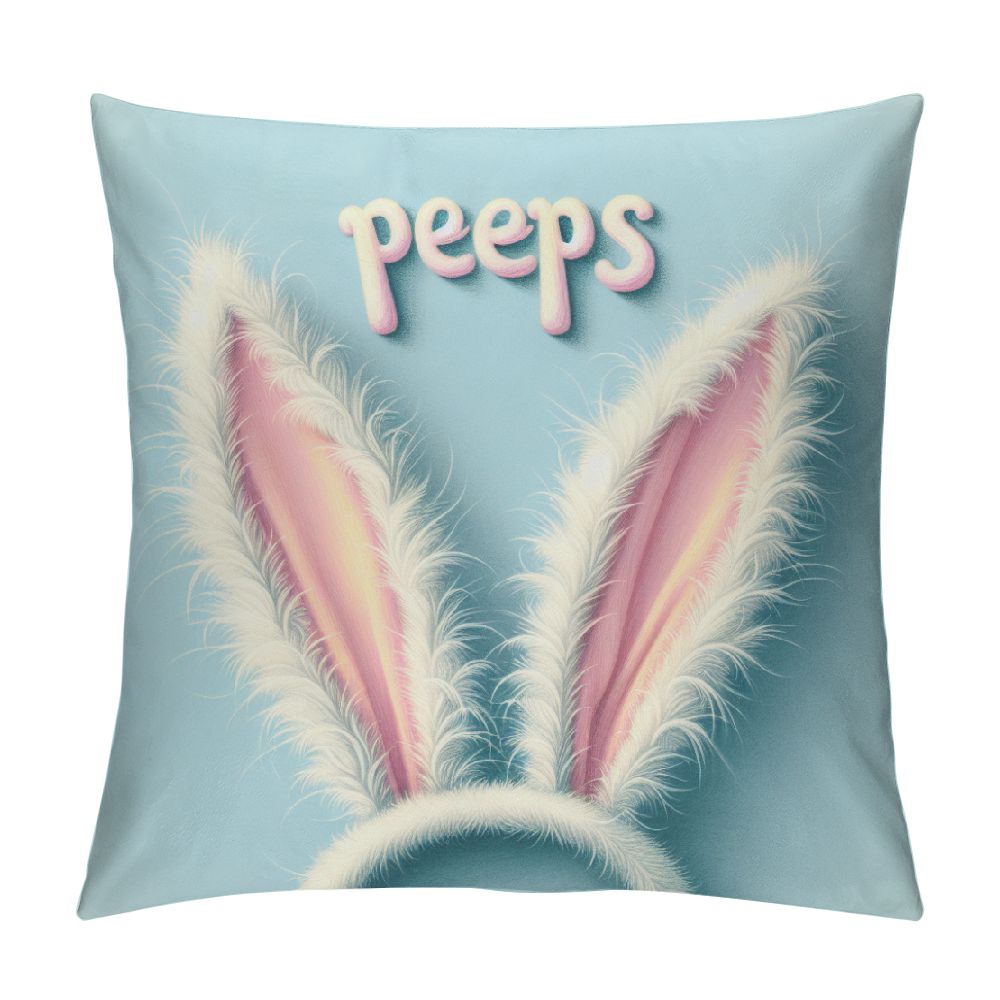 Ulloord Pillow Covers, Rabbits Bunny Buffalo Plaid Striped Truck Egg