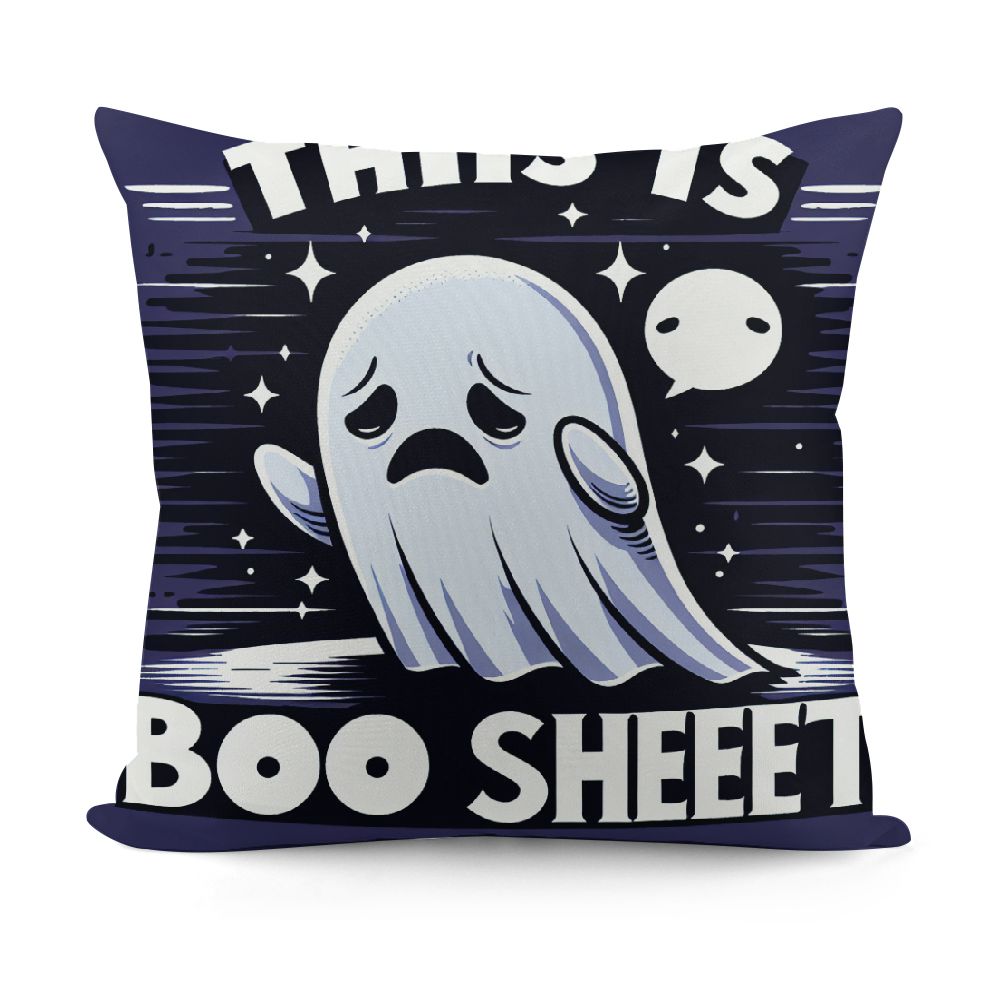 Ulloord Pink and White Halloween Pillow Cover Ghost Lumbar Pillow