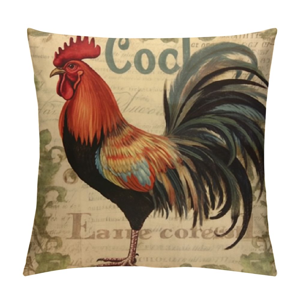 Ulloord Rooster Pillow Covers Farmhouse Animal Throw Pillow Covers
