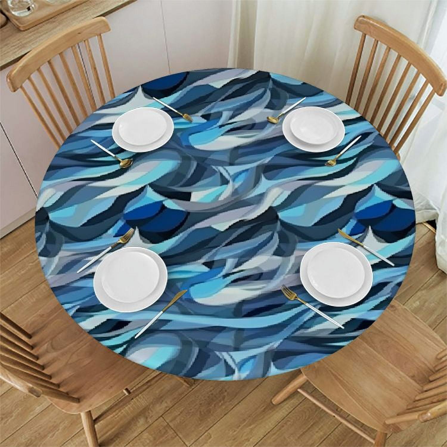 Ulloord Round Tablecloth, Abstract Tablecloth for Side Table, Modern