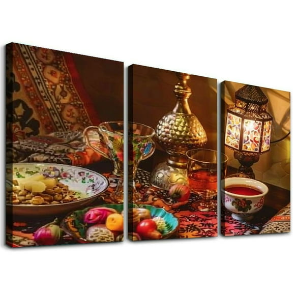 Ulloord Turkish Coffee Art Turkish Tea Cup, Kitchen Wall Art Original Turkish Decor Coffee Kitchen Decor Canvas Painting Posters And Prints Wall Art Pictures for Living Room Bedroom Decor