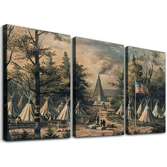 Ulloord Vintage Poster 1861 Camp Kelsey Annapolis Junction Maryland Map Wall Decor Art Canvas Print Canvas Painting Posters And Prints Wall Art Pictures for Living Room Bedroom Decor