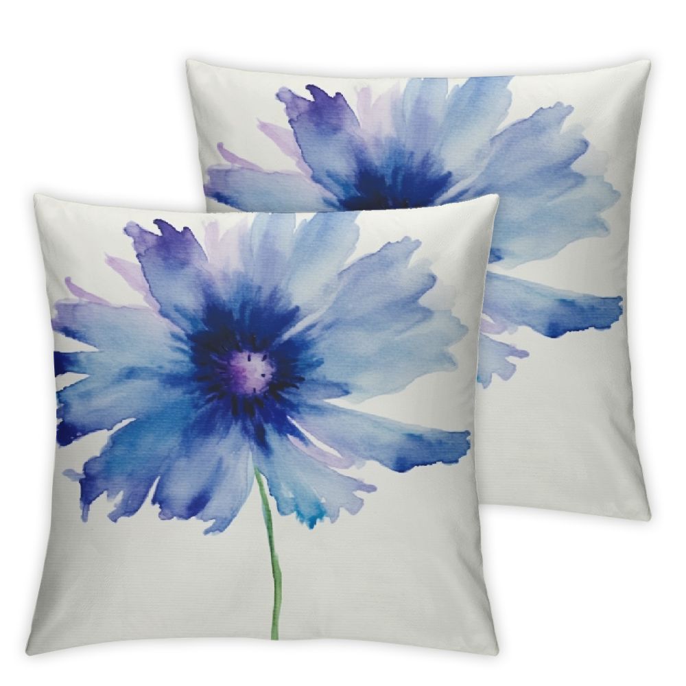 Ulloord Watercolor Flower Throw Pillow Cushion Cover, Single Large