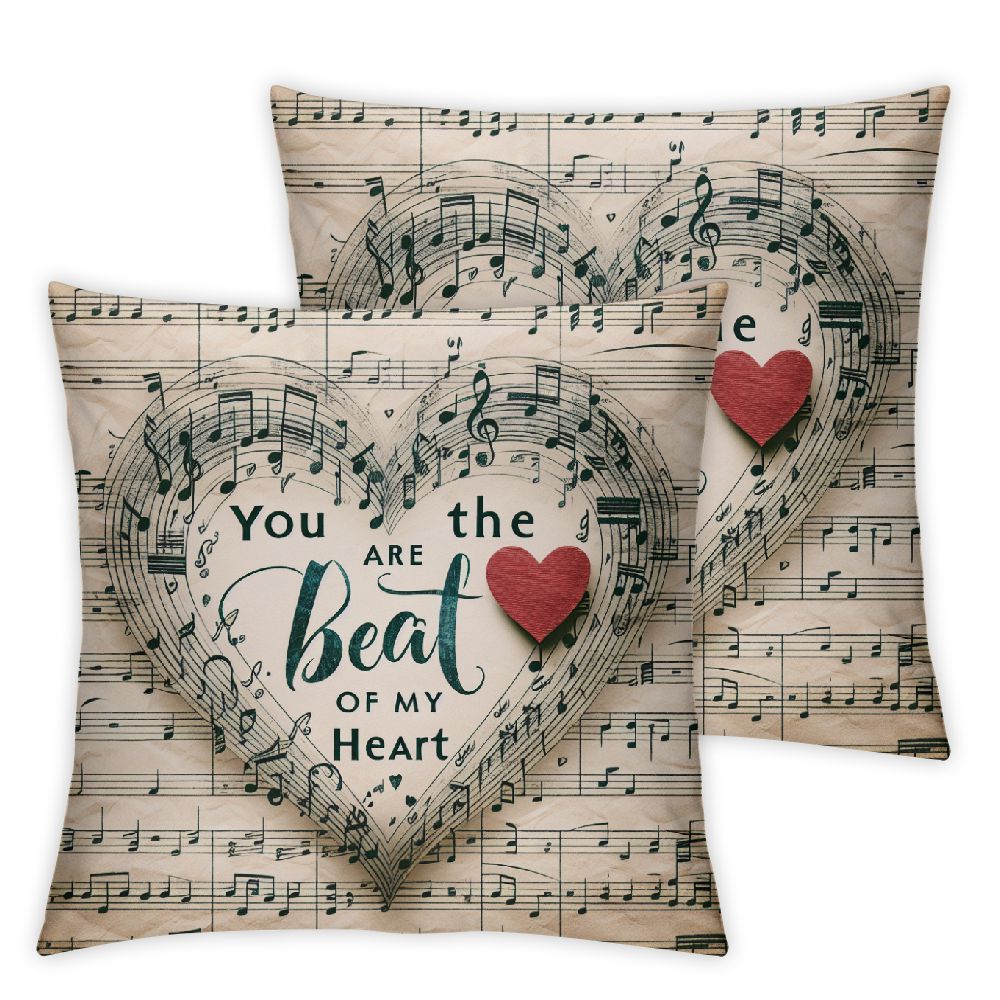Ulloord You are The Beat of My Heart Sweet Quote Saying Throw Pillow