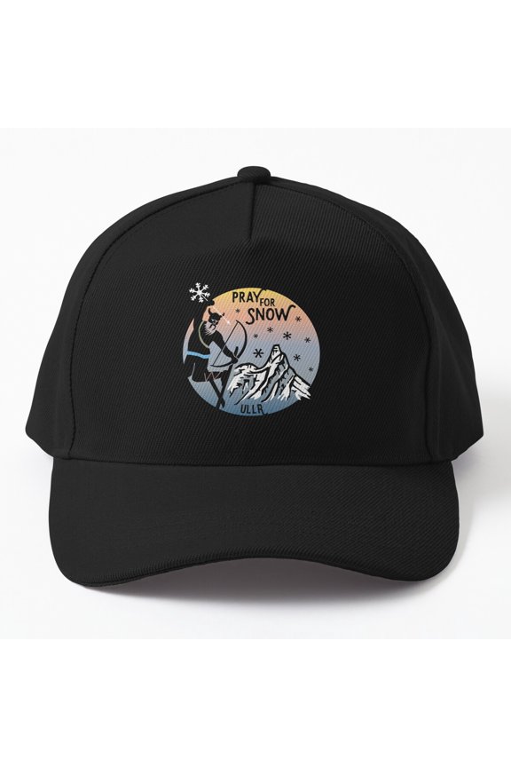 Ullr Pray for Snow Baseball Cap, Winter Snow Graphic Design, Classic Hat Style