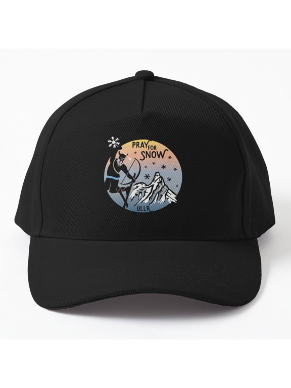 Ullr Pray for Snow Baseball Cap, Winter Snow Graphic Design, Classic Hat Style