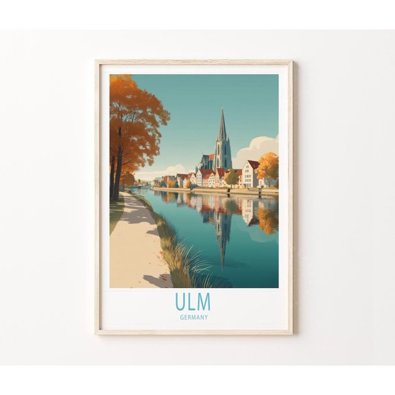 Ulm Germany Bavarian City Landscape Wall Art Home Decor