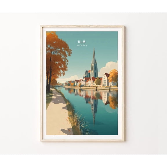 Ulm Germany Danube Riverside City Wall Art Home Decor
