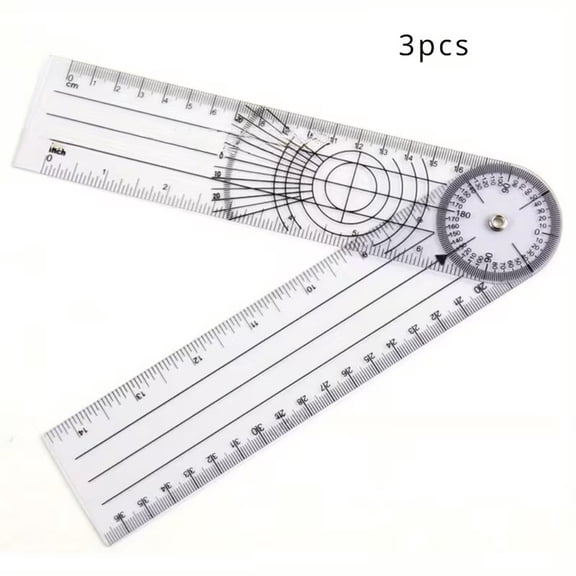 Ulna PVC Angle Ruler - 180 Double Inch/CM Protractor for Artists and Designers