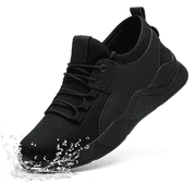 ulogu Non Slip Shoes for Men Women, Waterproof Oil Resistant Sneakers, Slip Resistant Oil-Proof Work Shoes,Kitchen Chef Restaurant Food Service Shoes Men Size 13,Black