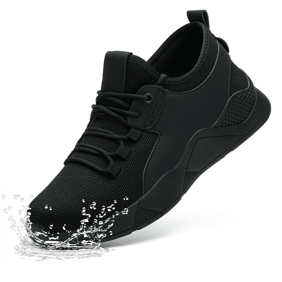 ulogu Non Slip Shoes for Men Women, Waterproof Oil Resistant Sneakers, Slip Resistant Oil-Proof Work Shoes,Kitchen Chef Restaurant Food Service Shoes (Men Size 9,Black)
