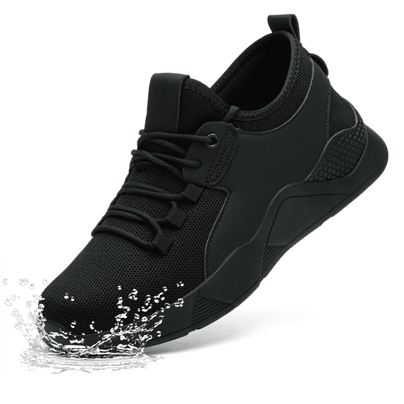 ulogu Non Slip Shoes for Men Women, Waterproof Oil Resistant Sneakers, Slip Resistant Oil-Proof Work Shoes,Kitchen Chef Restaurant Food Service Shoes (Men Size 8,Black)
