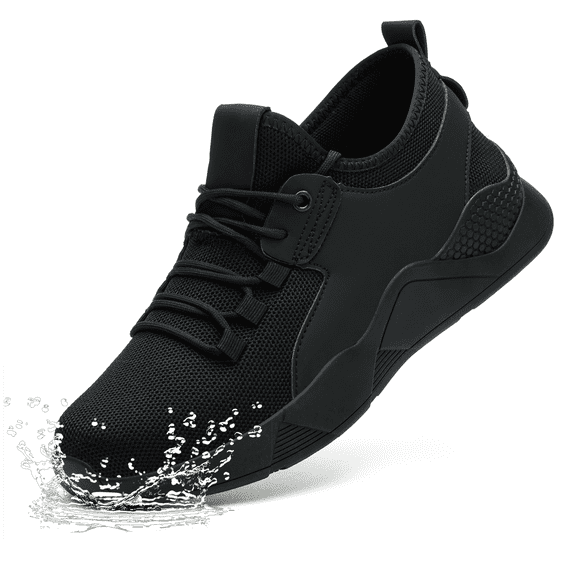ulogu Non Slip Shoes for Men Women, Waterproof Oil Resistant Sneakers, Slip Resistant Oil-Proof Work Shoes,Kitchen Chef Restaurant Food Service Shoes (Men Size 8,Black)