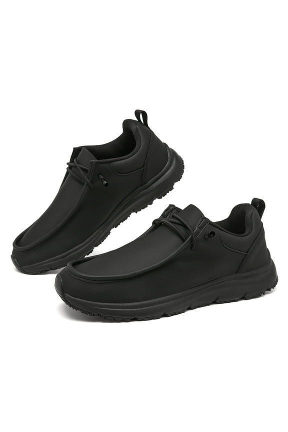 Non Slip Shoes for Men Women, Waterproof Oil Resistant Sneakers, Slip Resistant OilProof Work Shoes,Kitchen Chef Restaurant Food Service Shoes (Sizes 4.5-13 , Black)