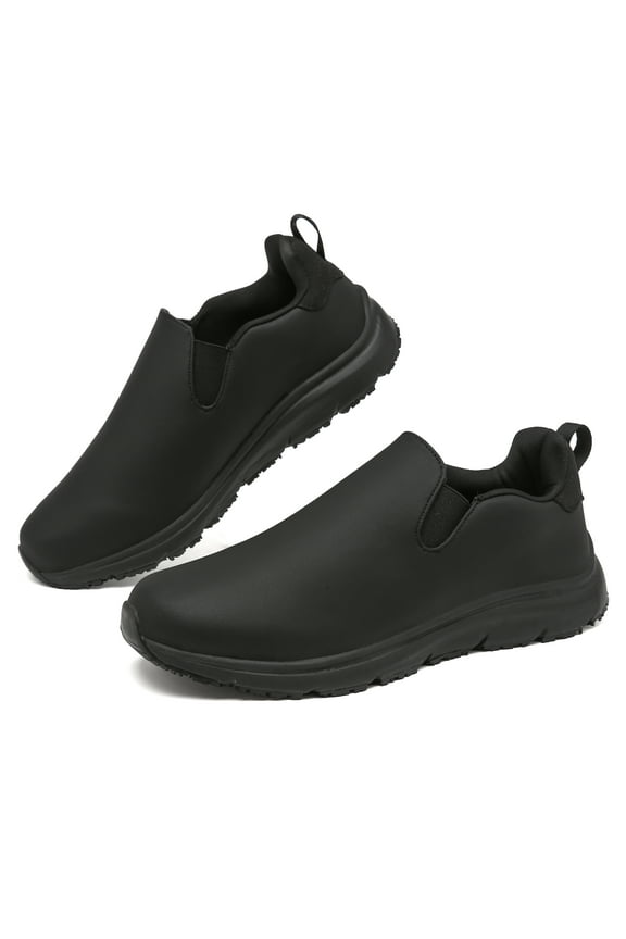 Women Men's Slip Resistant Shoes Fashionable Chef Restaurant Work Shoes for Women Waterproof Oilproof Non Slip Breathable Sneakers for Men(Men Size 9, Black)