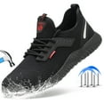 thumbnail image 1 of ulogu Waterproof Steel Toe Shoes for Men Women Lightweight Sneakers Indestructible Safety Shoes Non-Slip Work Shoes (Men Size 8.5, Black), 1 of 10