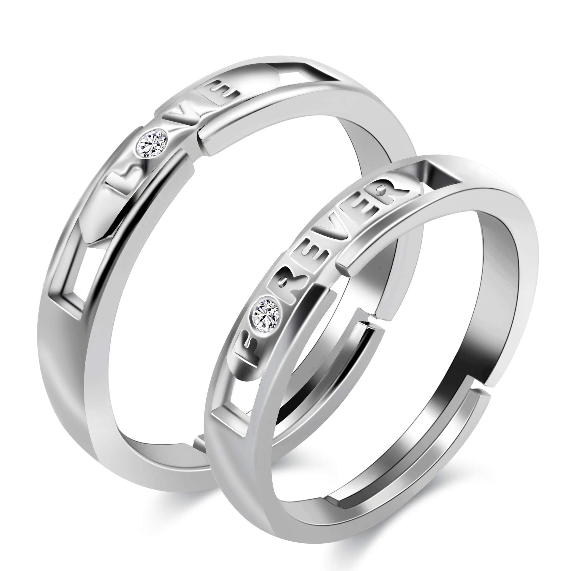 Uloveido 2 pcs Adjustable Charm Black Alphabet Love Forever Engagement Promise Rings Wedding Band Graduation Ring Boyfriend Girlfriend Nice Valentine d0ac7d00 03f7 48a4 801c a9336cda749a.4433e608f7505edec0b3c8a54d99aa61