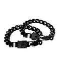 thumbnail image 1 of Uloveido 2pcs Black Couples Square and Heart Lock Bracelet Bangles, His and Hers Lock and Key Matching Bracelets Set for Him and Her Y853(Black), 1 of 7