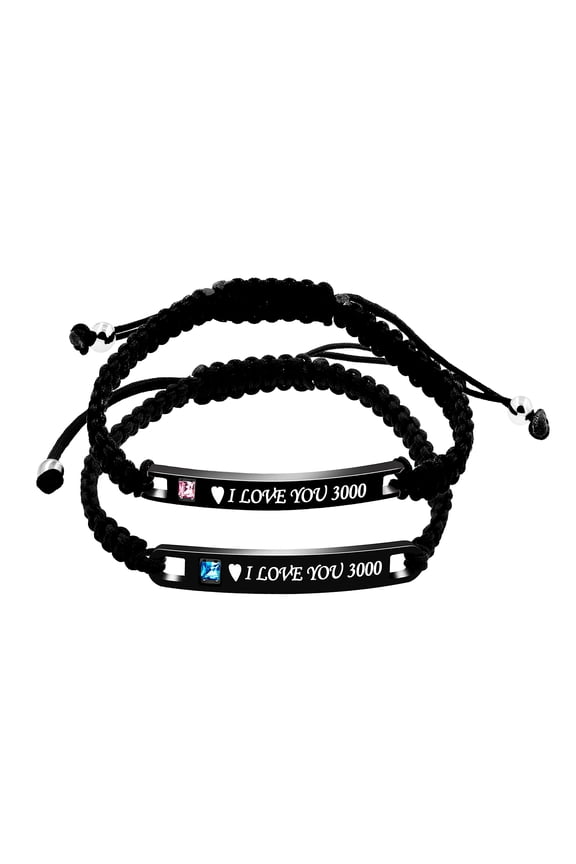 2pcs I Love You 3000 Bracelets for Couples Boyfriend and Girlfriend Birthday Anniversary Bracelet Gift Y781