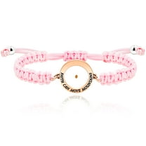Uloveido Adjustable Pink Braided Rope Bracelets with Round Mustard Seed, Womens Christian Faith Moves Mountains Bracelet (Pink)