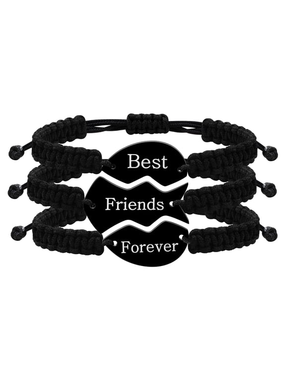 Best Friends Forever Bracelet in Stainless Steel, 3 Piece