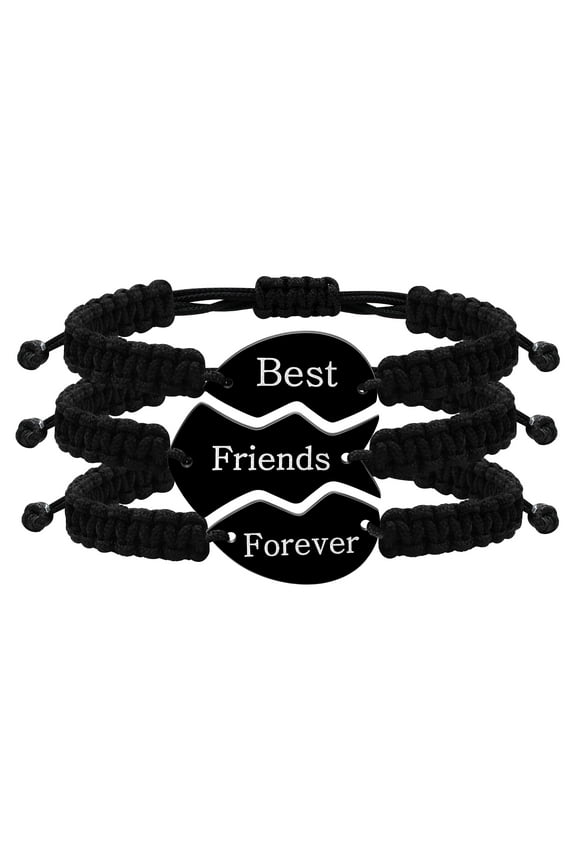 Best Friends Forever Bracelet in Stainless Steel, 3 Piece