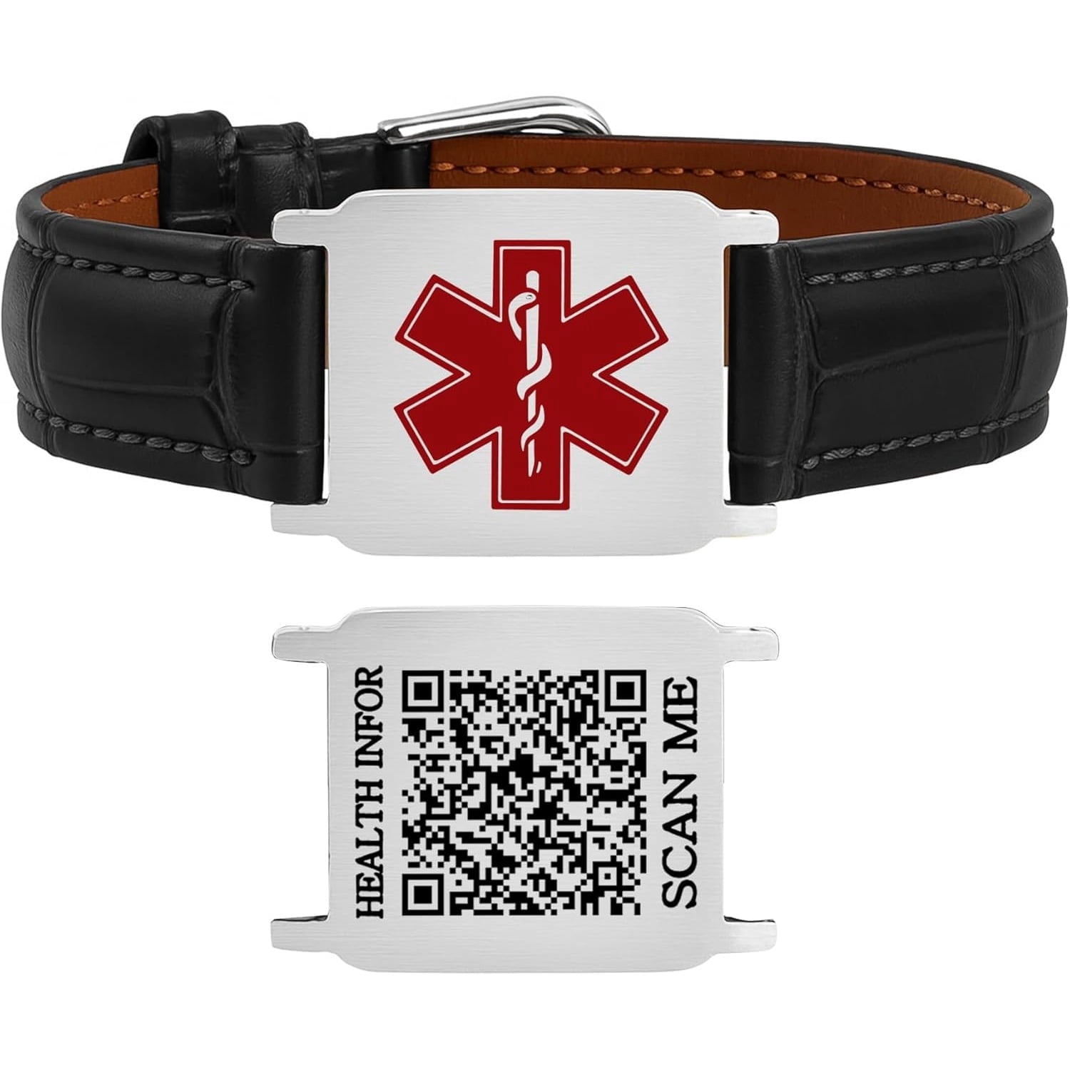 Uloveido Dynamic QR Code Medical Alert Bracelet for Men & Women ...
