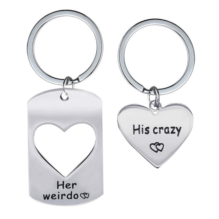 Uloveido Fashion Stainless Steel His Crazy Her Weirdo Love Heart