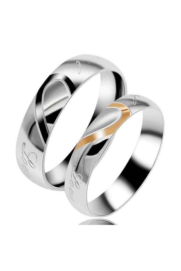 Female Women's Titanium Stainless Steel Wedding Engagement Band Rings Engraved Real Love Y552 (Size 6)