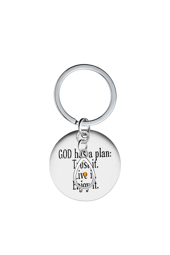 God Faith Keychain Trust It Live It Enjoy It Stainless Steel Inspirational Mustard Seed Key Ring Y669-Drop