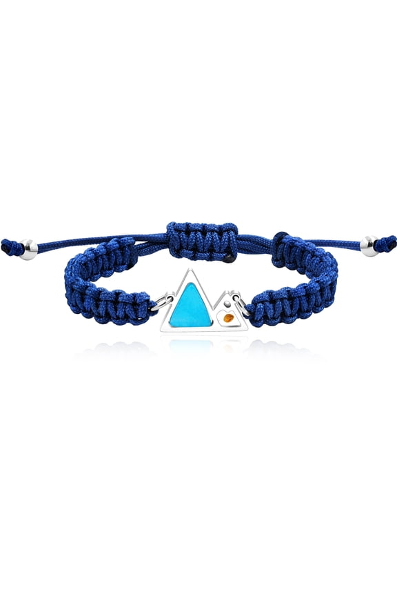 Handmade Religious Braided Blue Rope Bracelets with Blue Triangle Mountain Mustard Seed Charm Unisex Mountain Bracelet Y2940