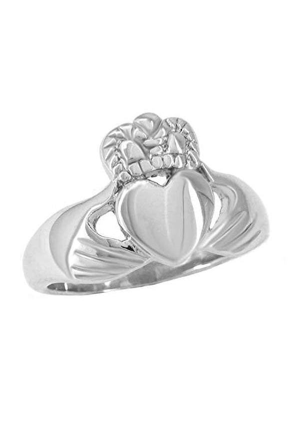 High Polished Irish Claddagh Heart Hand Ring Crown Love Loyalty Ring Wedding Band for Men Boyfriend Y981 (Size 8)