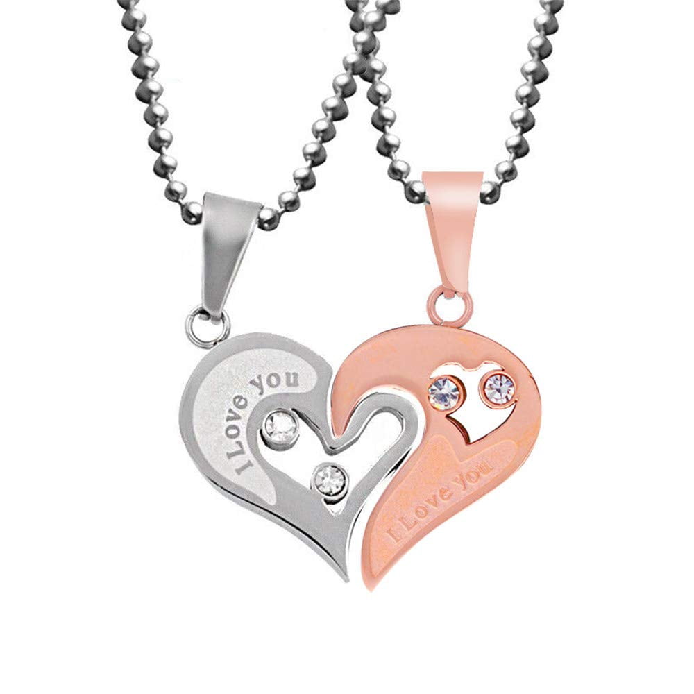 Metal Half Heart Pendant Uloveido His And Hers Puzzle Matching Set