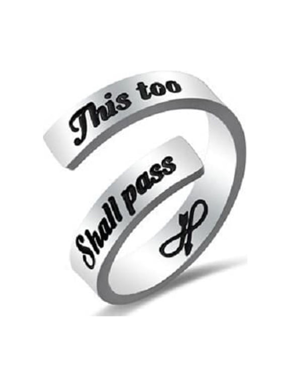 Inspirational Motivational Stainless Steel Spiral Ring Adjustable Engraved Motivational Friendship Encouragement Rings Birthday Gifts for Men Women Y1275