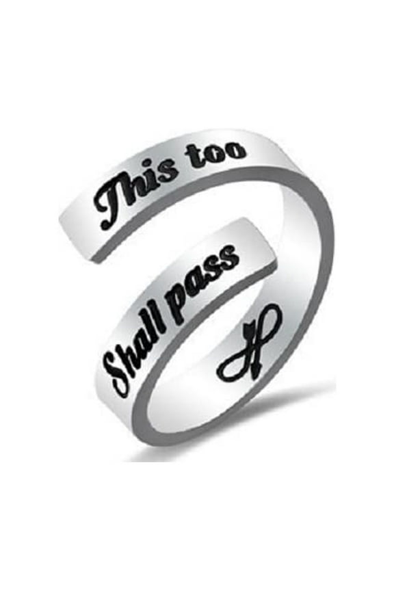 Inspirational Motivational Stainless Steel Spiral Ring Adjustable Engraved Motivational Friendship Encouragement Rings Birthday Gifts for Men Women Y1275