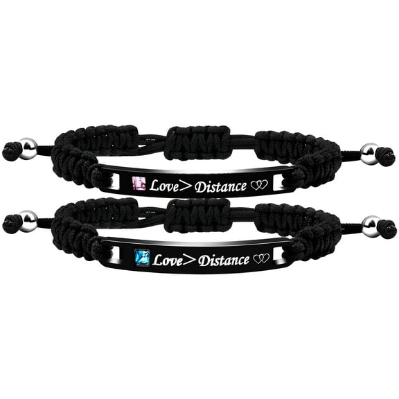 Uloveido Love> Distance Bracelets for Couples Boyfriend and Girlfriend Birthday Anniversary Bracelet Gift Y781