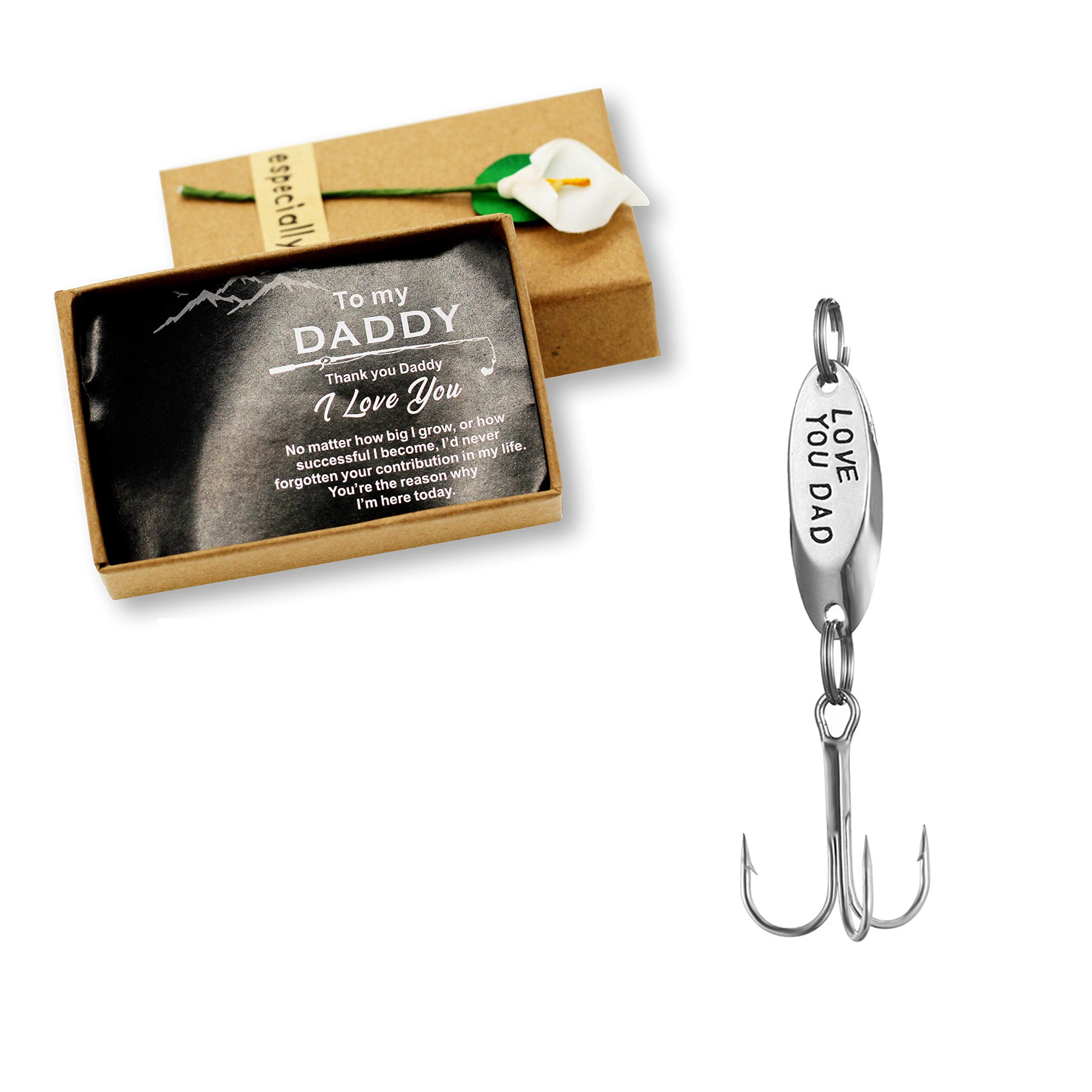 Uloveido Stainless Steel Treble Fishhooks Fishing Circle Hooks with Gift  Box for Men Husband Dad Christmas New Year Gift (I hooked best Father in  Law ) 