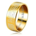 thumbnail image 1 of Uloveido Muslim Allah Engraved Shahada Stainless Steel Titanium 8mm Wide Band Ring Islam Arabic God Ring Size 8 Y543, 1 of 7