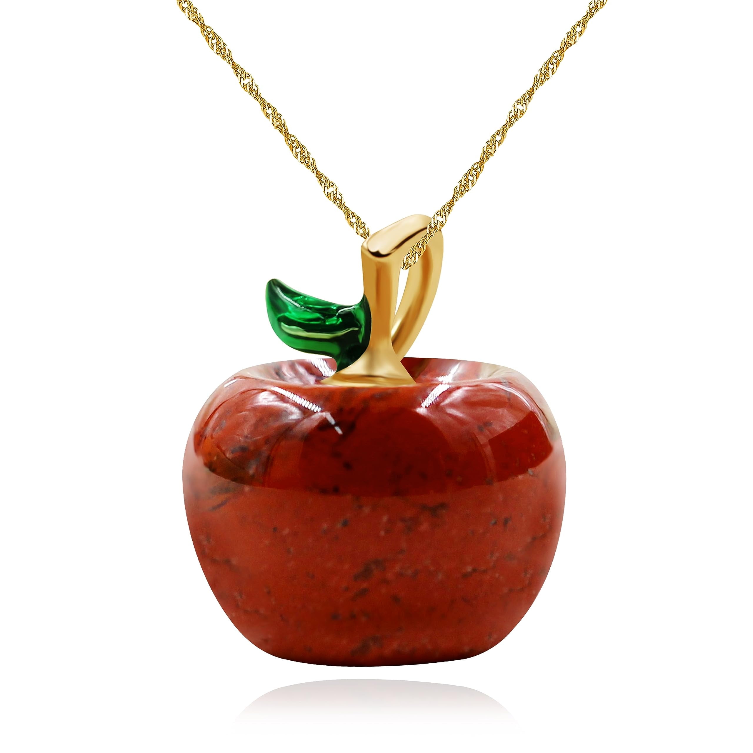 Uloveido Natural Red Stone Cute Apple Necklace Red Apple Pendant Fruit Necklace Back to School Teacher Appreciation Gifts Y4029 Walmart