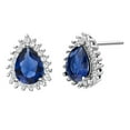 thumbnail image 1 of Uloveido Platinum Plated Dark Blue Teardrop Crystal Studs Earrings for Women R815 (Dark Blue), 1 of 7