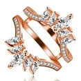thumbnail image 1 of Uloveido Rose Gold Plated Cubic Zirconia Marquise CZ Solitarie Rings Guard Enhancer for Solitaire Wedding Ring Set Y445 (Rose Gold, Size 7), 1 of 7