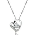 thumbnail image 1 of Uloveido Round Cubic Zirconia Heart Pendant Love Infinity Necklace Birthday Valentines Mother's Gifts for Women Y1146 (white), 1 of 7