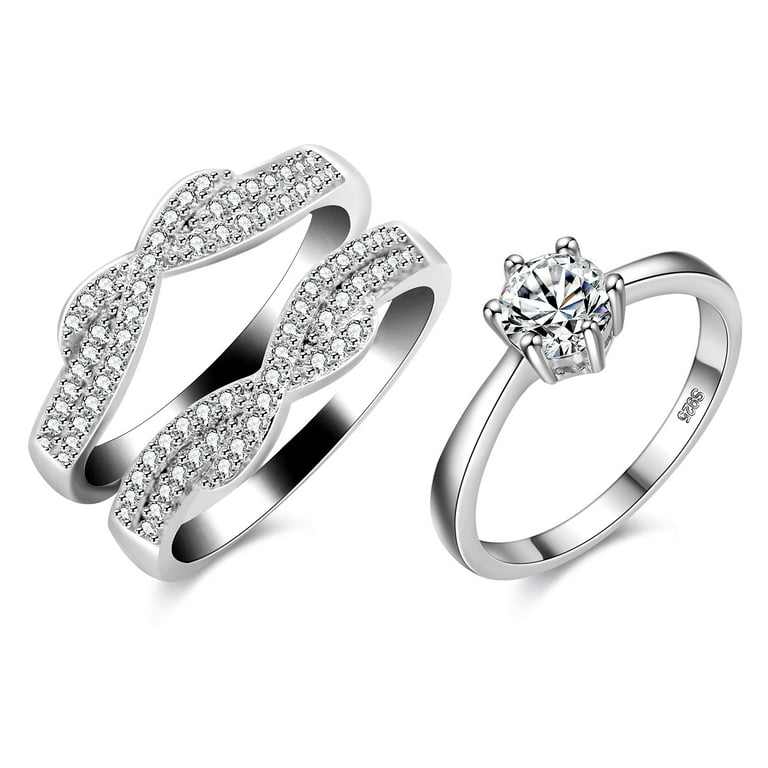 Uloveido Silver Color Criss Cross Infinity Ring Guard Enhancer