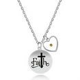 thumbnail image 1 of Uloveido Stainless Faith Cross Pendant Necklace Mustard Seed Heart Charms Religious Inspirational Jewelry for Women Or Men Y1003, 1 of 7