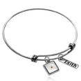 thumbnail image 1 of Uloveido Stainless Steel Charms Faith Bangle, Mustard Seed Charm Adjustable Bracelet for Women Girls 2.5 inch, 1 of 7