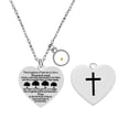 thumbnail image 1 of Uloveido Stainless Steel Double Side Bible Verse Cross Pendant Heart Necklace, Mustard Seed Charms Tree Necklaces Y956 (round), 1 of 7